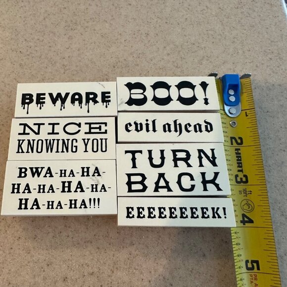 Halloween Rubber Stamp Lot Spooky BOO Beware DIY Scrapbook Cardmaking Set - Picture 3 of 8